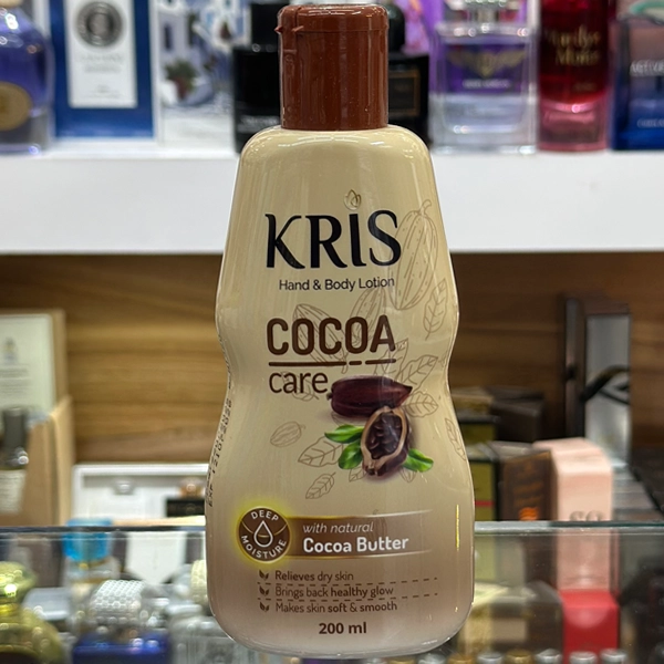 لوسیون دست و بدن کاکائو کریس اصل قهوه ای مخصوص پوست خشک حاوی کره کاکائو 200 میل | KRIS Hand & Body Lotion COCOA Care 200ml